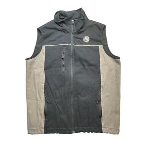 Image Solutions Vest Mens Medium Black Cotton Canvas Full Zip AT&T Workwear
